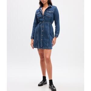 Gap Women - Belted Denim Mini Dress/4 / Indigo / NWOT